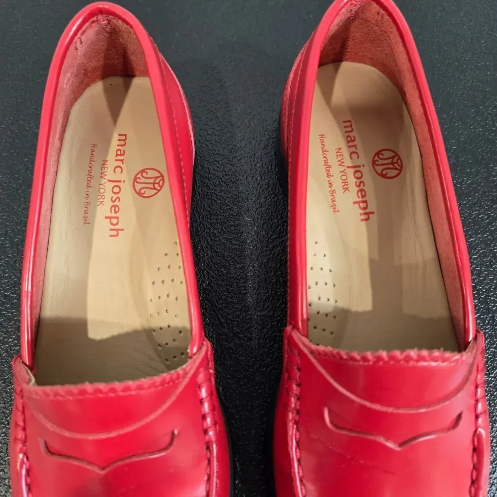 Red Women’s Penny Loafers - Classic Slip-On Flats